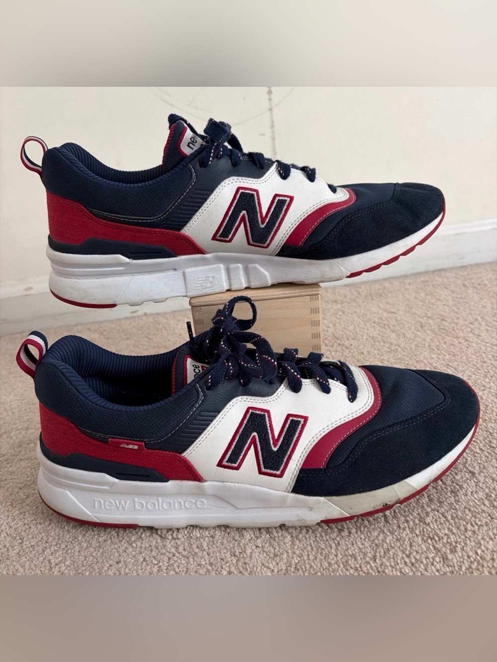 Men's New Balance 997H Red Blue White Athletic Sneakers Shoes Size 15